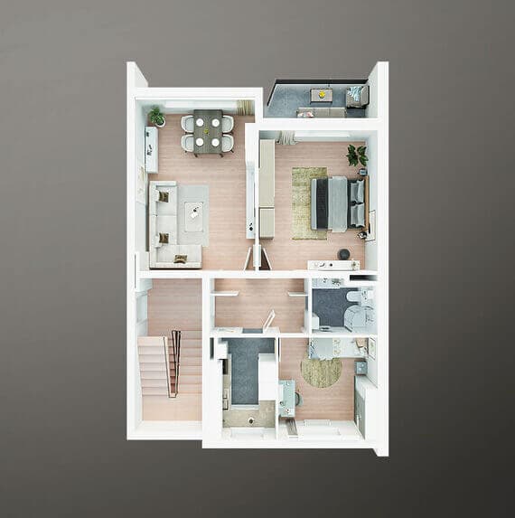 3D-Grundriss Eigentumswohnung #1 von Immo-Depot OWL
