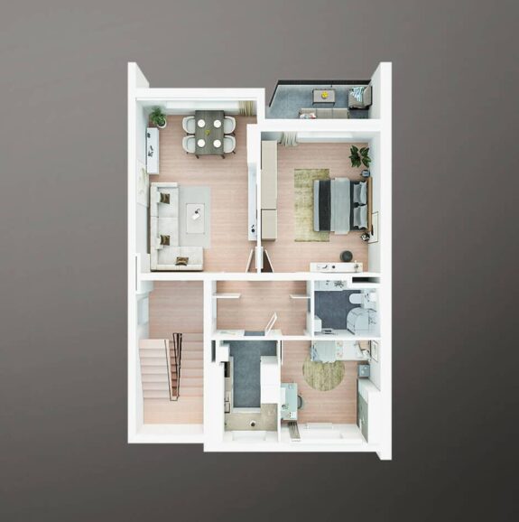 3D-Grundriss Eigentumswohnung #1 von Immo-Depot OWL 3D-Grundriss Eigentumswohnung #1 von Immo-Depot OWL