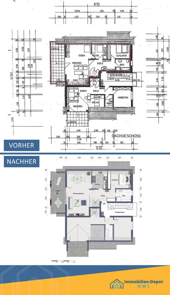 Grundriss-Optimierung Eigentumswohnung für Immobilienverkauf von Immobilien-Depot OWL Grundriss-Optimierung Eigentumswohnung für Immobilienverkauf von Immobilien-Depot OWL