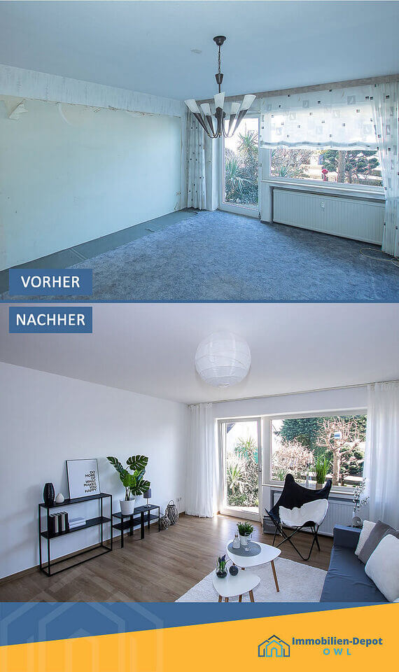 Home Staging mit vorheriger Immobilienaufbereitung Eigentumswohnung Hiddenhausen #1 von Immo Depot OWL