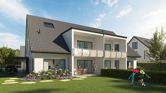 Außenvisualisierung Neubau-Mehrfamilienhaus mit 4 Wohneinheiten #1