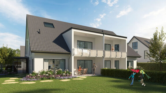 Außenvisualisierung Neubau-Mehrfamilienhaus mit 4 Wohneinheiten #1 Außenvisualisierung Neubau-Mehrfamilienhaus mit 4 Wohneinheiten #1