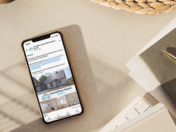 Facebook-Post Hausverkauf der Immobilien-Depot OWL GmbH &Co. KG
