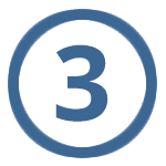 Icon mit Kreis und Zahl 3