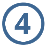 Icon mit Kreis und Zahl 4