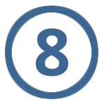 Icon mit Kreis und Zahl 8