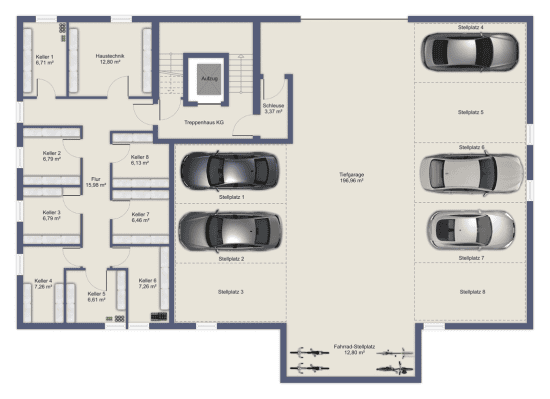 4-Zimmer-Traum mit offener Küche, Sonnenschein-Terrasse und Gartenteil - Grundriss KG