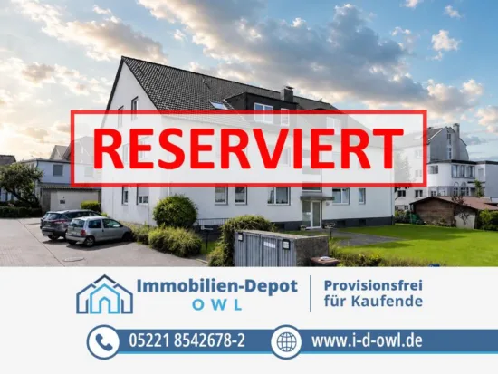 Ruhig und zentral: 2,5-Zimmer-ETW mit Südsüdostbalkon sowie Stellplatz, 32545 Bad Oeynhausen, Hochparterrewohnung