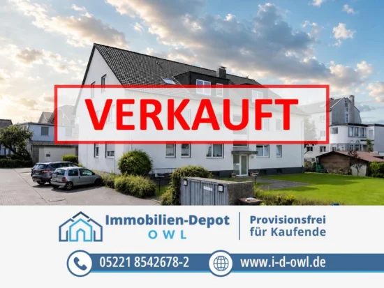 Ruhig und zentral: 2,5-Zimmer-ETW mit Südsüdostbalkon sowie Stellplatz, 32545 Bad Oeynhausen, Hochparterrewohnung zum Kauf