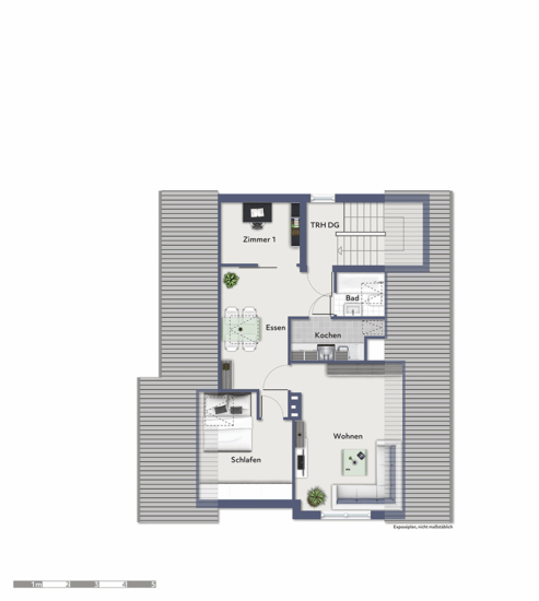 Kapitalanlage: vollvermietetes 3-Familienhaus - provisionsfrei für Käufer - Grundrissskizze DG