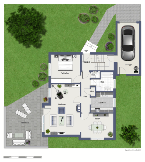 Kapitalanlage: vollvermietetes 3-Familienhaus - provisionsfrei für Käufer - Grundrissskizze EG