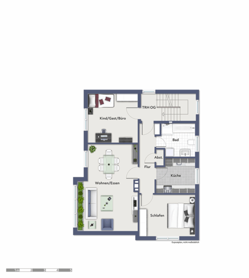 Kapitalanlage: vollvermietetes 3-Familienhaus - provisionsfrei für Käufer - Grundrissskizze OG