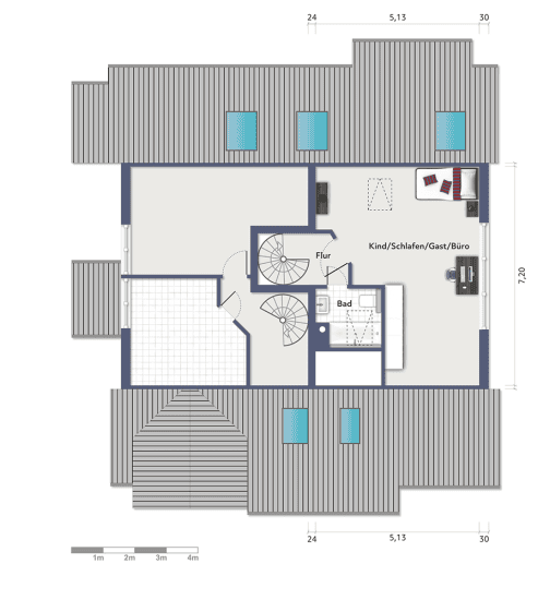 Lichtdurchfluteter Altbaucharme von 1993: Maisonette-Wohnung in Bad Salzuflen - Grundrissskizze Spitzboden