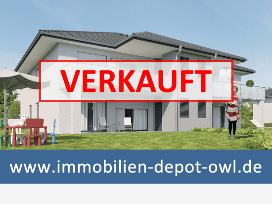 Modern, effizient, sparsam: Nagelneue ETW in Hiddenhausen - Außenansicht Garten (mit URL)